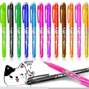 Color erasable neutral pen, thermal erasable pen, black and