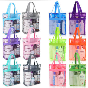 3 mesh shower bags, toiletries mesh storage bags, beach swi