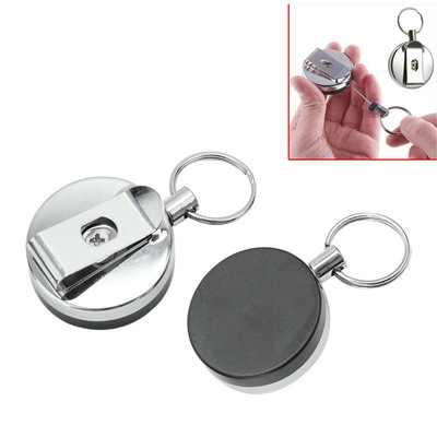 Half metal 4cm easy to pull keychain, easy to pull retracta