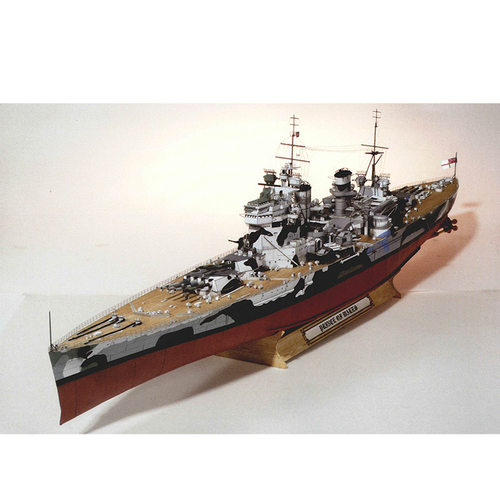 83CM British Prince of Wales Battleship Paper Model Battles