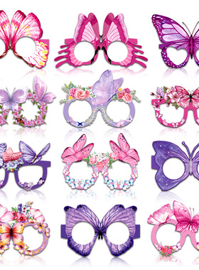 Butterfly themed decorative paper glasses for children and