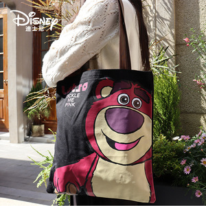 Disney Strawberry Bear Canvas Bag for Women, Large Capacity