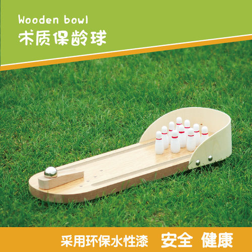 Children's Creative Wooden Mini Bowling Parent Child Intera
