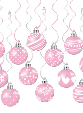 2024 Christmas Decoration Props Pink Paper Christmas Ball S