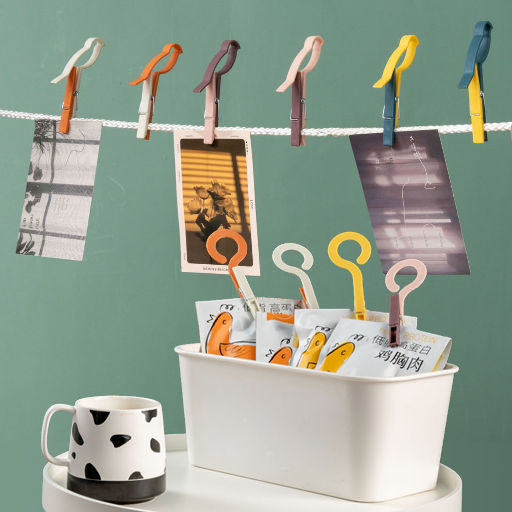 Bird shaped snacks, sealed socks, clothes, windproof clips,