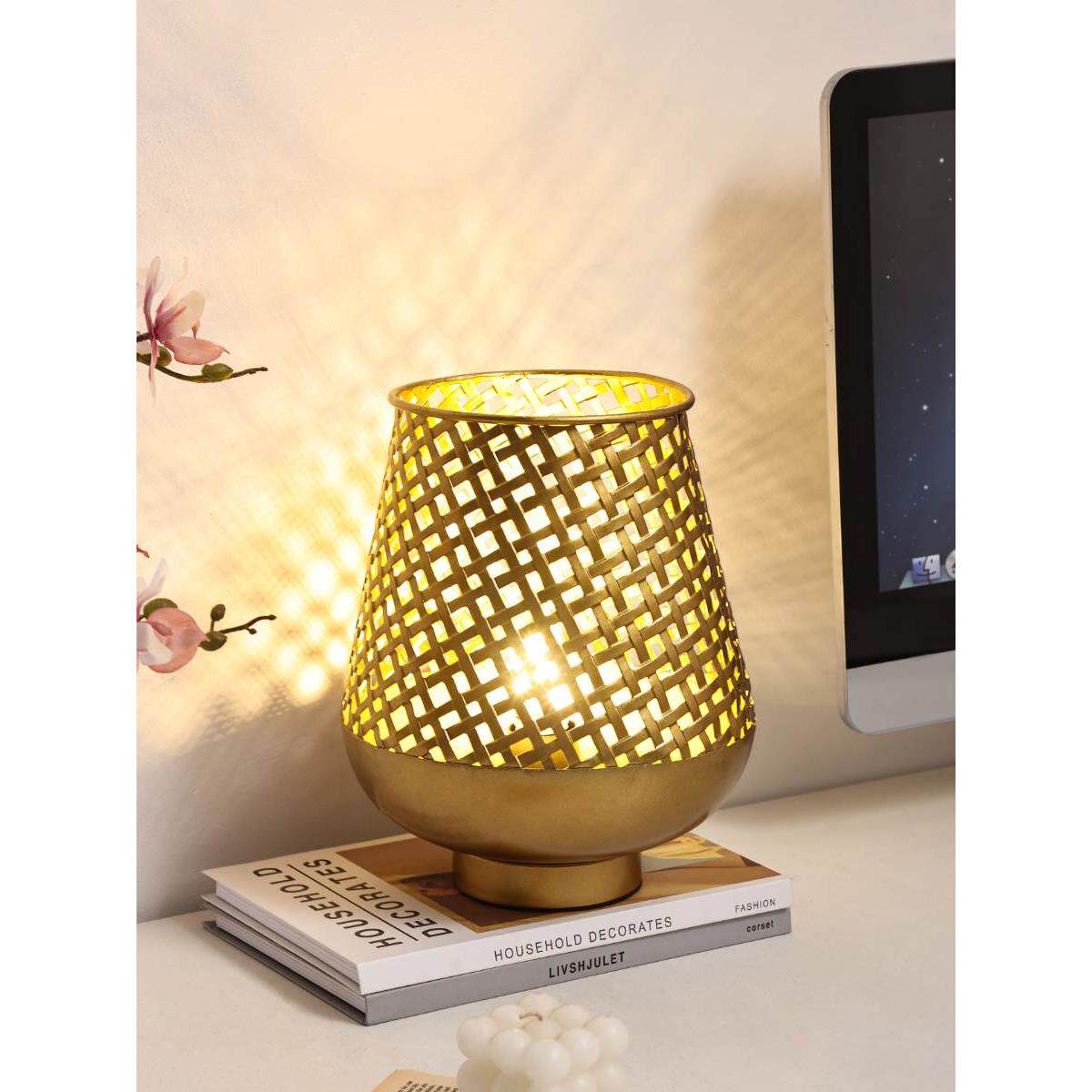 异丽古风手工卧室竹艺插电灯具茶室会所中式铁艺床头装饰创意台灯