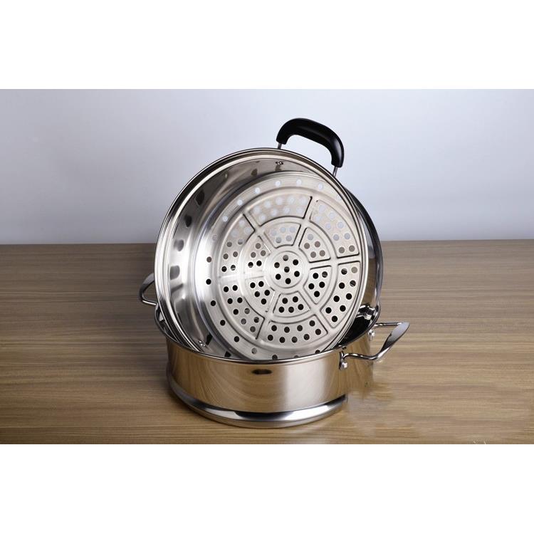304不锈钢蒸格家用辅食奶锅小蒸笼汤锅蒸馒头的蒸锅蒸层16-36