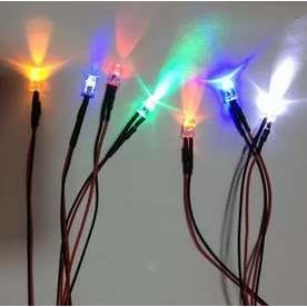 3MM超高亮发光二极管5V12V24VLED带线灯珠暖白红绿蓝黄粉橙紫七彩