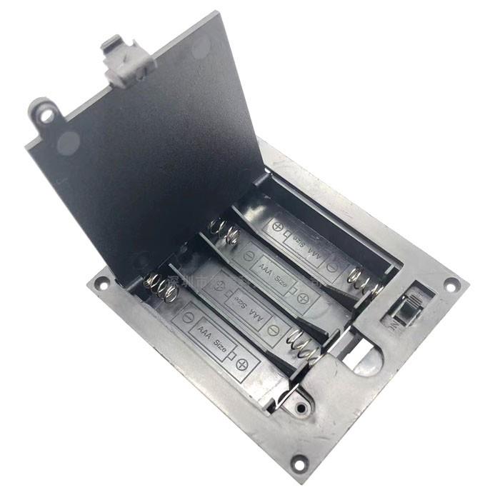 7号4节嵌入式电池盒4节扣盖电池座AAA*4翻盖6V带开关嵌入式电池盒