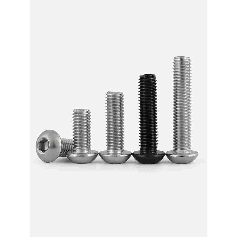 M2.5M3M4M5M6M8M10M12 304不锈钢圆头内六角螺丝钉黑色螺栓盘头