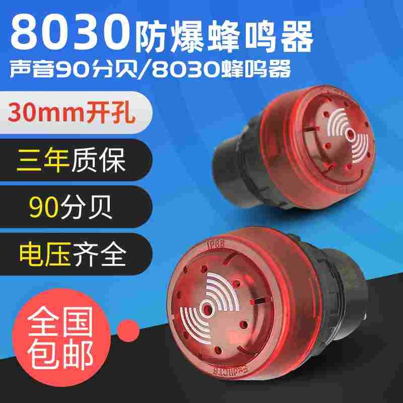 BA8030防爆闪光蜂鸣器防爆声光报警灯器ac220V380v24v开孔30mm