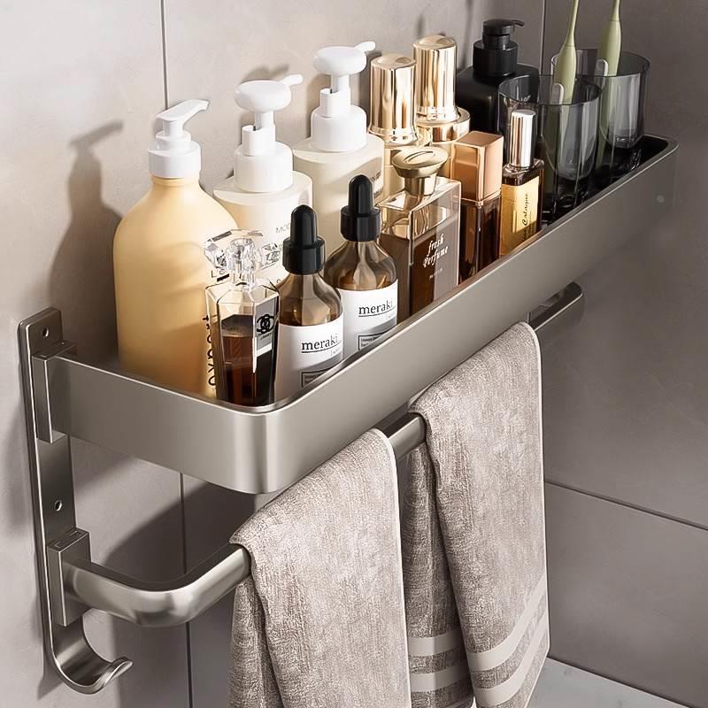 浴室置物架免打孔厕所壁挂式洗漱台吹风机支架卫生间毛巾收纳架子