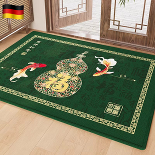 德国KGL中式入户门地垫办公室招财进宝风水地毯绿色福字蹭脚地毯