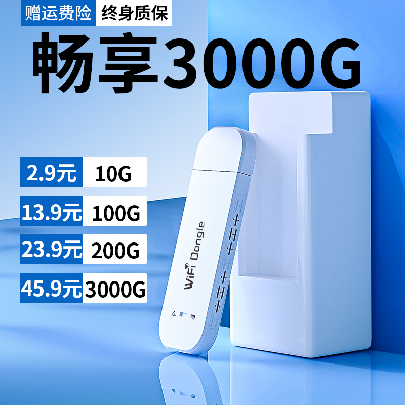 随身wifi无线移动wi-fi三网通网络流量4g便携式路由器网卡电脑笔记本免插卡短租用网神器全国通用车载随时wif