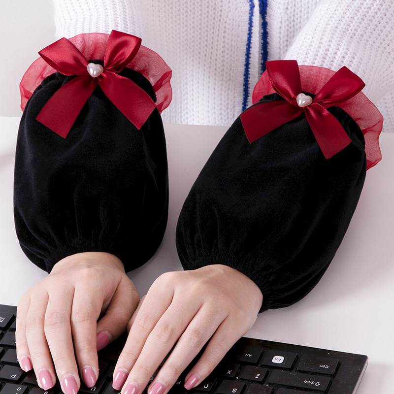 秋冬季防污套袖护袖袖套工作女短款干活手袖学生百搭上班耐脏新款