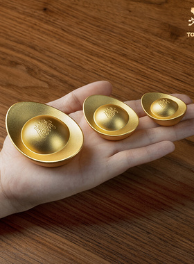 铜师傅全铜真金摆件元宝家居饰品客厅办公室转运手把件送礼品