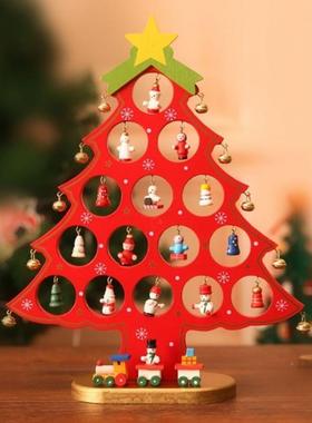 诞面摆件木质树桌创意儿童圣诞礼品圣诞装饰挂饰ODZ平安圣夜礼物