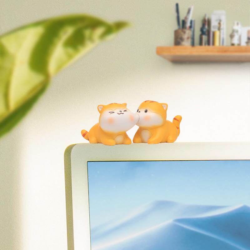 如可爱办桌面猫咪摆件果室树脂创意情侣R2F7Y0恋爱节公日礼物橘猫