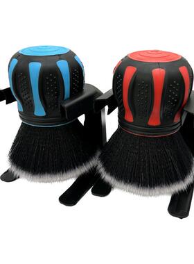 灰汽车内饰清洁刷毛大圆头软刷球形握柄扫尘节80243细刷车内缝隙