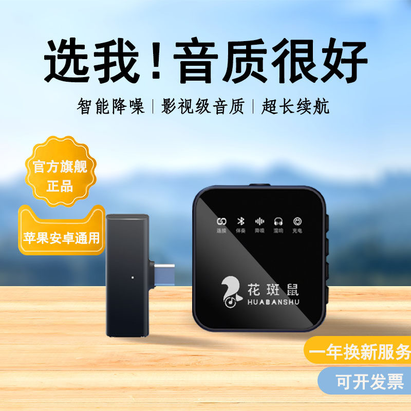 花斑鼠领夹式直播声卡麦克风图片