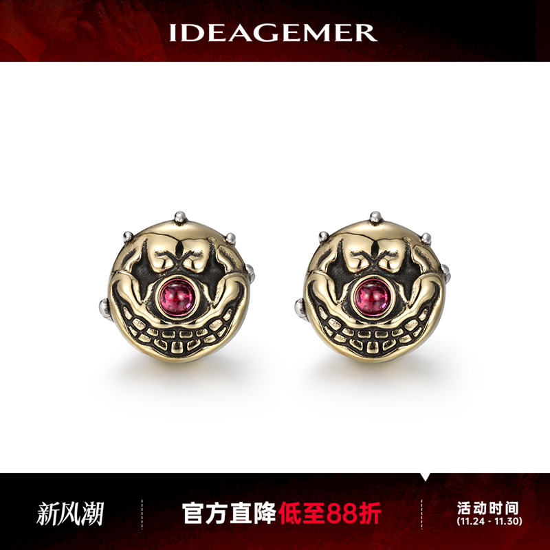 ideagemer纯银小丑头耳钉