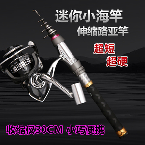 迷你小海竿超短远抛钓鱼竿路亚竿全套超轻超硬短节一整套碳素海竿