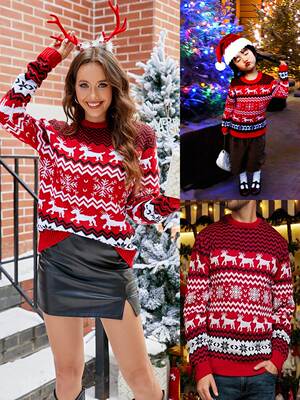 Snowflake Christmas Sweater Autumn/Winter Casual Knit圣诞节
