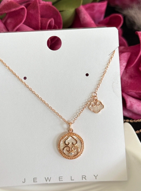 S925银莫桑钻项链女款轻奢小众设计感锁骨链送女友节日礼物