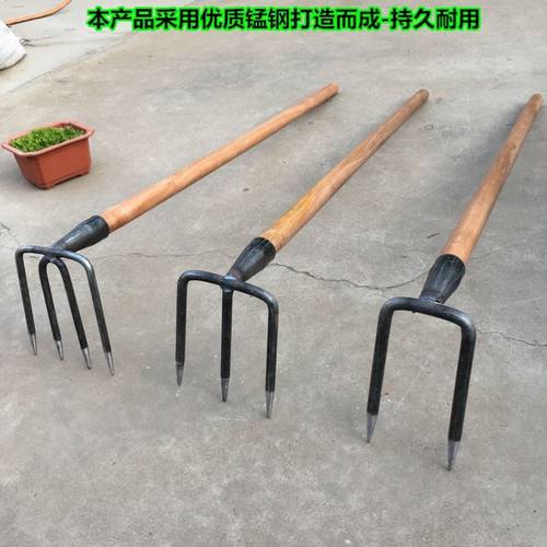 园艺松土耙子三齿农用工具锄地