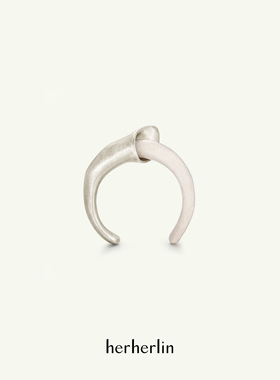 herherlin 角月猛犸象牙925银戒指开口戒