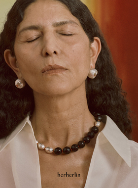 herherlin【新品】原创橄榄银珠籽实串珠项链小众气质简约高级