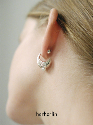 herherlin珍珠黑玛瑙海波耳环