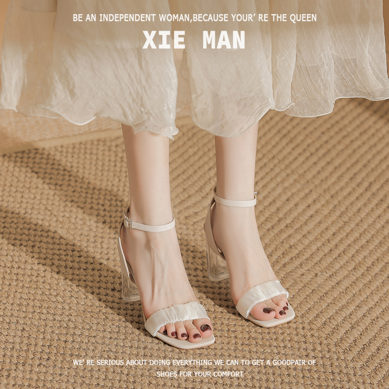 法式水晶跟透明凉鞋女夏新款