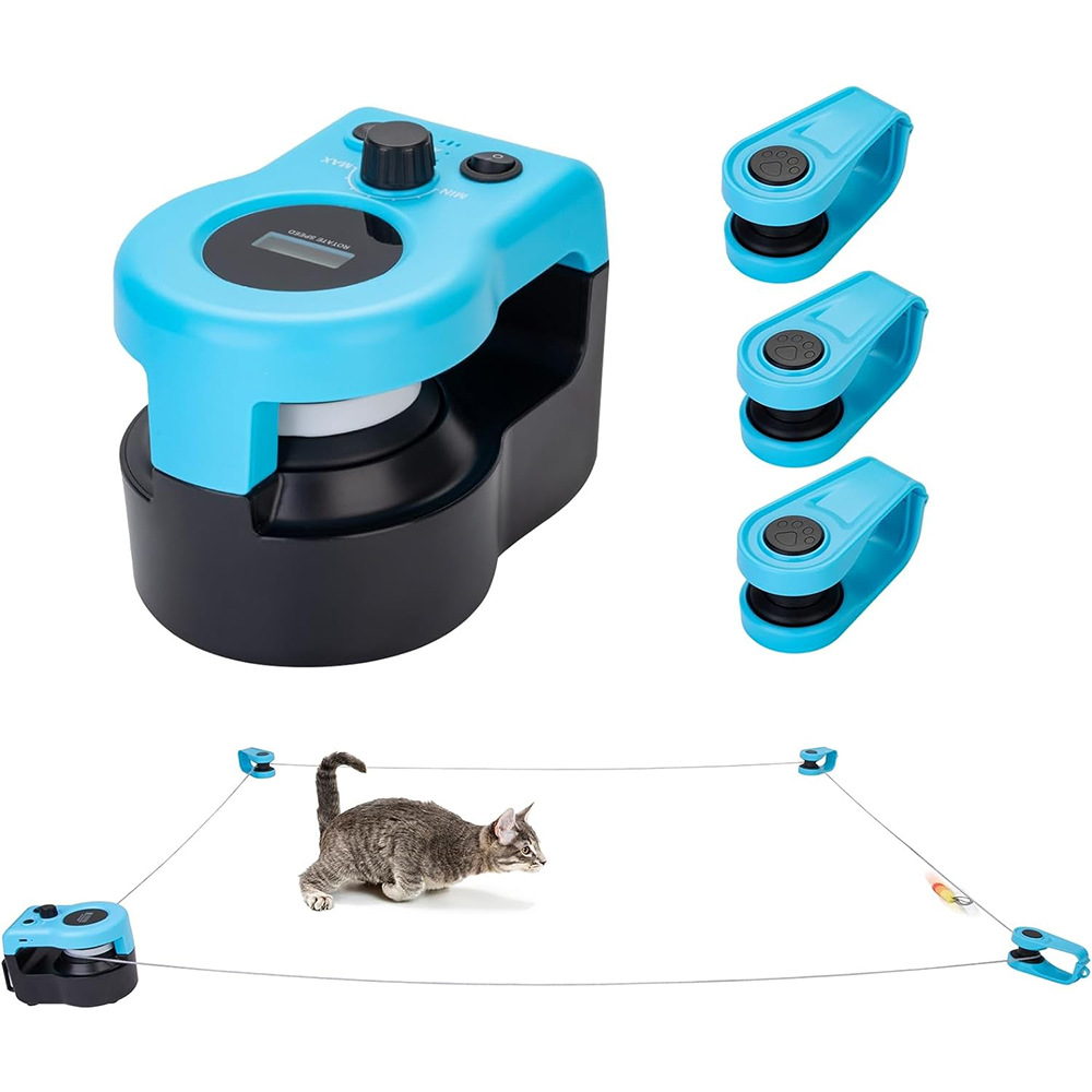 新品跑猫玩具猫咪减肥神器羽毛互动逗猫玩具远程遥控发声玩具