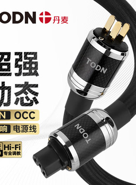 丹麦同顿 7N单晶铜HiFi音响电源线 功放胆机CD音箱净化升级连接线