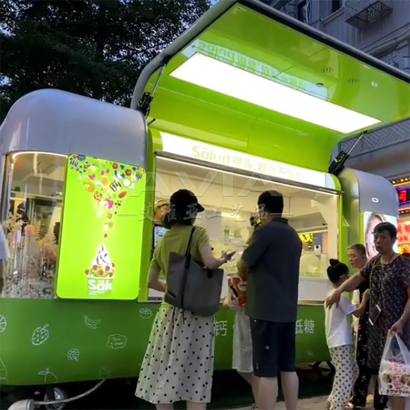 餐艾维亚车商用移市动餐厅咖啡车奶茶冰淇美食售红卖车网夜小吃餐