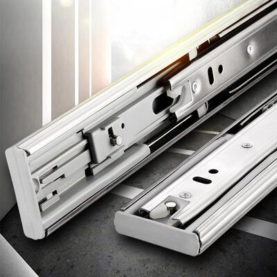 静抽屉轨道滑道不锈钢三节轨道滑轨阻尼缓冲反音弹道MJE轨导轨加