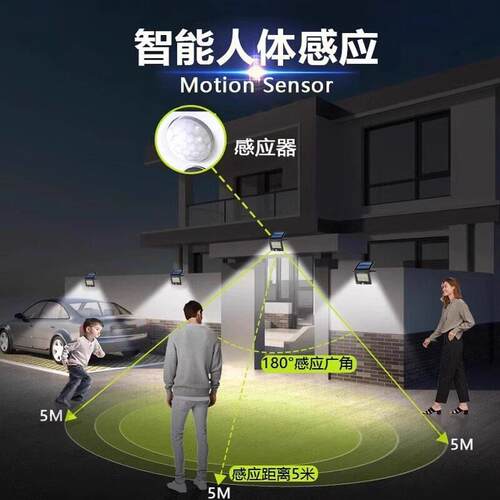 太阳能人体感应庭院壁外防水室外家用院灯户子外墙村大门照878农