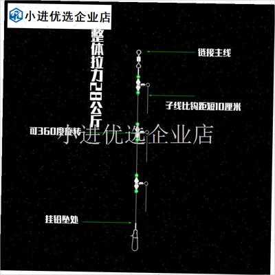 海钓串钩钓组夜光葫芦转r环鲅鱼鲈鱼沉底拉流船钓专用上下天地线\