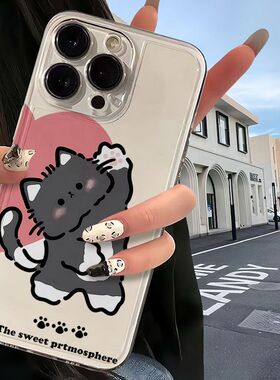 比侣猫咪明机用于ihone7po/16xs8p心情款透手壳适P1r小众太空壳7/