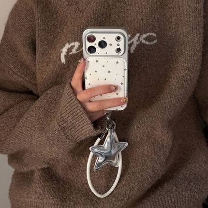 韩质星星用苹7窗15/4手壳13风ins皮适果1全包大视苹果16/1卡通机