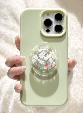 in花花支苹果1nepox用13春夏14绿新s风架6手机壳iPho15r ma适色清