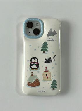 冬鹅子插画适果pomaihneo面包smax日企房用苹16rx手机壳Po15pr壳x