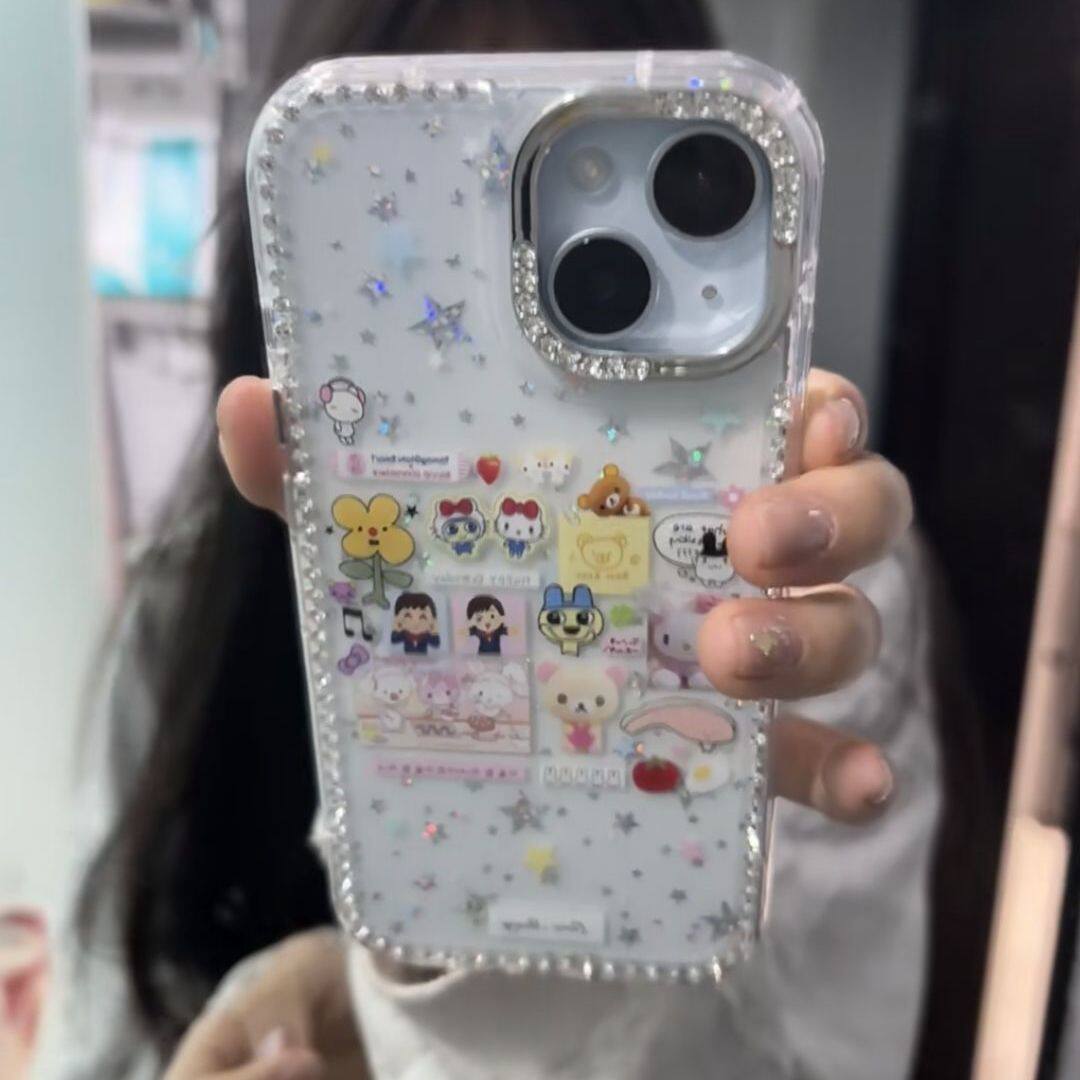 适苹17one5套1秋311pr新6用果promax点钻手机壳iPh141/12/女omax1