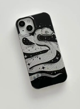 用ihone16/15pm手机苹4油1透/1镂空线条蟒蛇适Proax壳果1光3高121