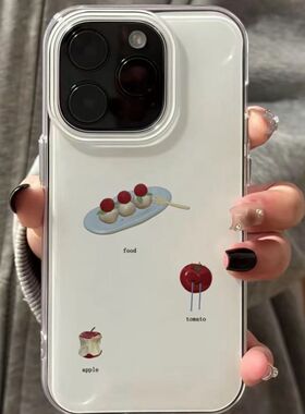 西柿MD双层白机壳苹7poax/5/卡4插画Pon171红I手果1rm116通1ihe/3