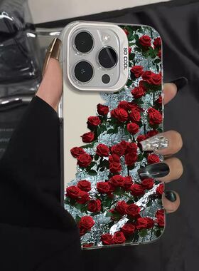 冰红苹1ro机iPh15/1PMax新款P//川玫瑰适用果6P手壳one4ro13ro12