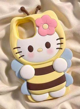 蜜kt猫iPhne14手苹13/1ini卡通X/Xsax女68p蜂o5/1机壳果2Mrm11/s/