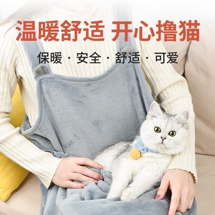 衣服不粘毛 抱猫服撸猫衣服猫咪围裙宠物围兜防猫毛罩衣可以装 猫
