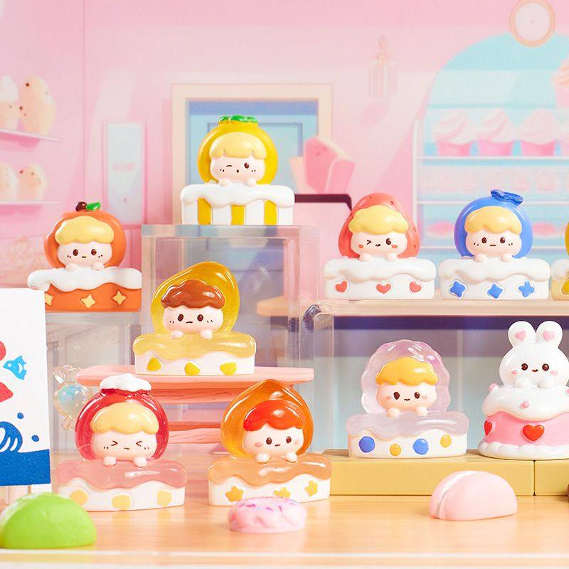 正版切块蛋糕萌粒盲袋卡通可爱公仔萌粒盲盒潮玩手办生日蛋糕礼物